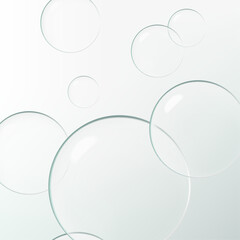 Vector Minimalist Abstract Water Drops Poster, Book Cover or Advertisement Background. Pure White.