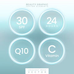 Vector 3D Illustration Beauty, Health Care or Cosmetics Cell or Molecule Ingredients Icon for Beauty, Cosmetics and Skin Care Graphics.