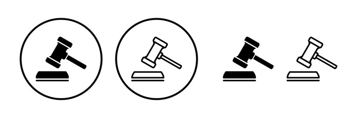 Gavel icon vector. judge gavel icon. auction hammer