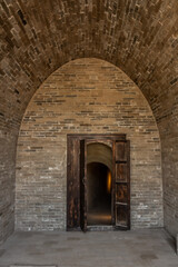 Fototapeta na wymiar ZHANGBICUN, CHINA - OCTOBER 21, 2019: Interior of Zhangbi underground castle in Zhangbicun village, China