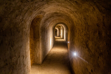 Fototapeta na wymiar Tunnel of Zhangbi underground castle in Zhangbicun village, China