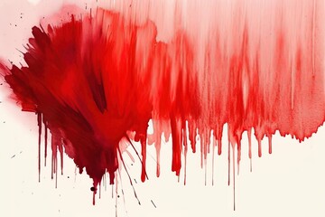 illustration for abstract red watercolor paint brush stroke on background like a blood generative ai