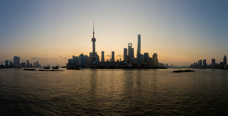 Fototapeta premium Skyline of Pudong in Shanghai, China