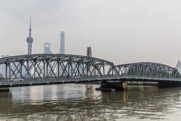 Historical Waibaidu bridge in Shanghai, China
