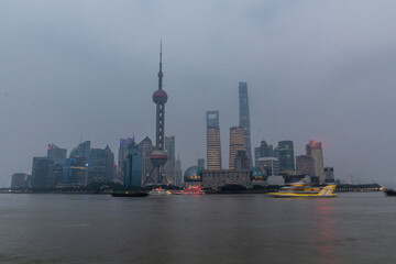 Skyline of Pudong in Shanghai, China