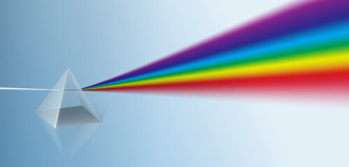 electromagnetic color prism light refraction spectral. 3d illustrator.