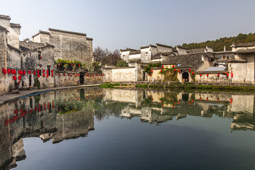 Moon pond in Hongcun village, Anhui province, China