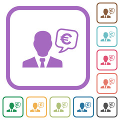 European Euro financial advisor simple icons