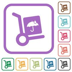 Not waterproof parcel delivery solid simple icons