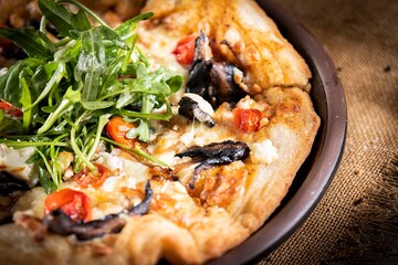 pizza with mushrooms