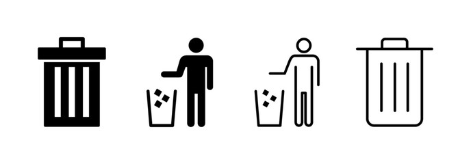 Trash icon vector for web and mobile app. trash can icon. delete sign and symbol.