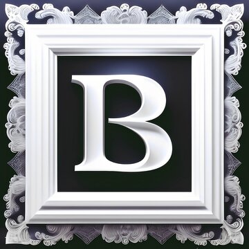 illustration Letter “B” Alphabet Frame. Generative Ai
