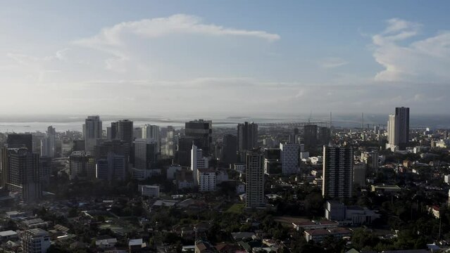 Aerial view of Cebu City skyline, Visayas region, Philippines.