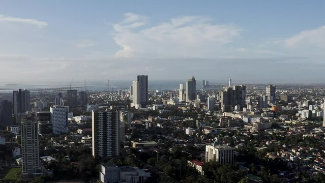 Aerial view of Cebu City skyline, Visayas region, Philippines.