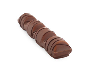 One tasty chocolate bar isolated on white