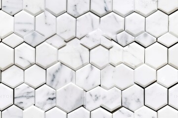 White Marble Hexagonal Tile Design for Flooring or Wall. Generative AI