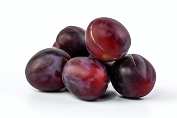 plums isolated on white background