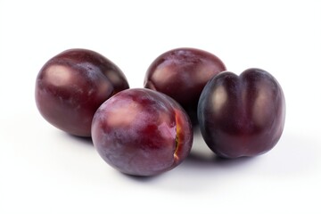 plums isolated on white background