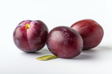 plums isolated on white background