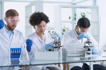 Team of Medical Research Scientists Working on Generation Experimental Drug