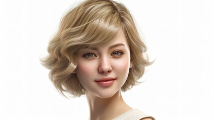 金髪の白人女性のポートレート・女の子（Generative AI）
