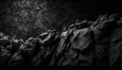 Fototapeta na wymiar Grunge Stone Texture, A Dark and Edgy Concrete Wall, Dark Gray Rock Surface