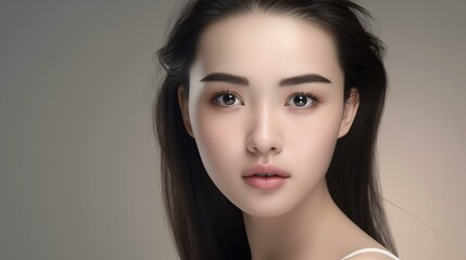 Fototapeta premium 美容・ロングヘア・ヘアケア・ビューティーイメージの女性（Generative AI） 