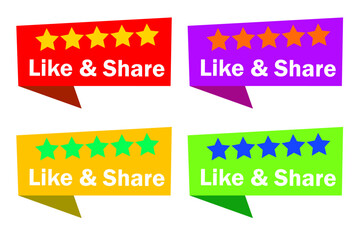 Like share banners, great design for any purposes. Special offer symbol. Vector illustration.