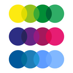 Colored intersecting circles. Color background. Design element. Vector illustration.