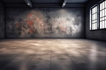 an Empty Room with a Striking Painting on the Wal. Generative AI