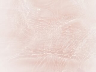 Defocus blurred transparent white colored clear calm water surface texture with splashes and bubbles. Trendy abstract nature background. Water waves in sunlight with copy space. White water shine