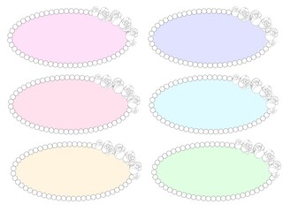 バラのフレームパステル調いろいろセット