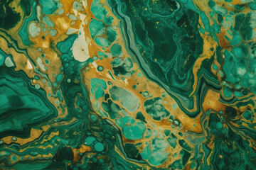 Green watercolor marble texture Generative AI technology.