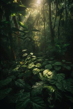 Lights and Leaves in an indonesian jungle