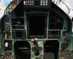Combat jet cockpit seat and gages
