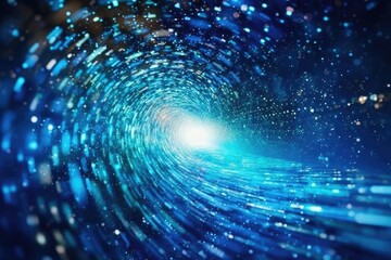 blue vortex with stars. Generative AI