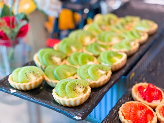 Fruit Cheesecake on disk ready to eat