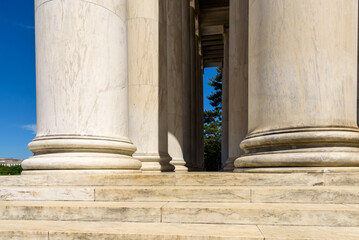 Marble Pillars part of the Jefferson Memorial in Washington DC