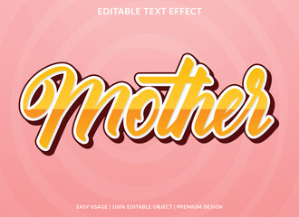 mother logo with editable text effect template