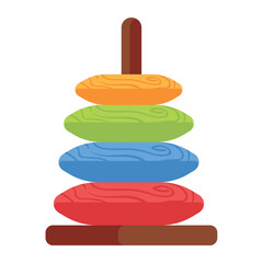 pile rings wooden toy