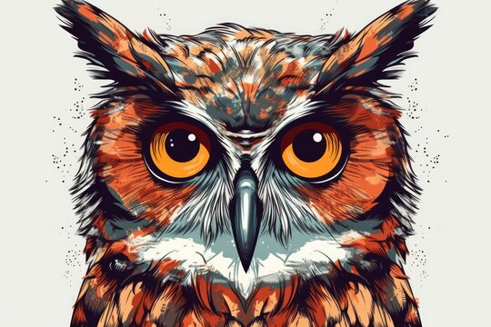 clever owl with glasses. a bird owl and an image of an owl. Generative AI