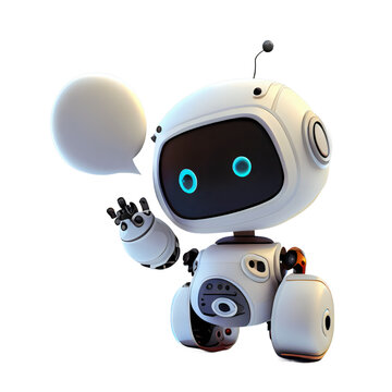 cute chatbot talking on transparent background, chatgpt, AI robot, artificial intelligence