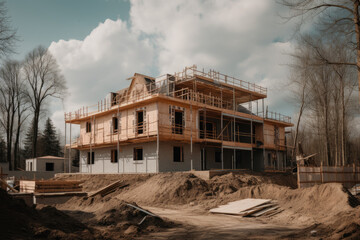 Fototapeta premium House under construction. Generative AI