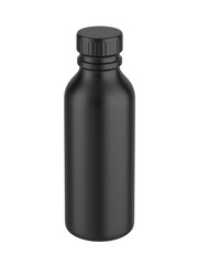 Blank plastic drink bottle with  shrink sleeve label for mockup and branding, 3d render illustration.