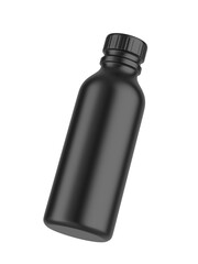 Blank plastic drink bottle with  shrink sleeve label for mockup and branding, 3d render illustration.