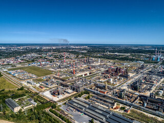 Oil refinery with terminals for storage petroleum products