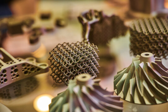 Hollow detail with mesh procured by metal powder 3d printer