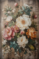 Illustration of A Painting of Flowers in Pastel Colors