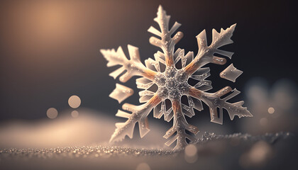 Beautiful realistic Christmas background with snowfall. Generative AI.