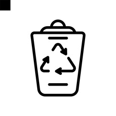 recycle bin icon line style vector